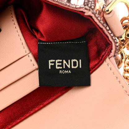 Fendi Sequin Paillettes Vitello Grace Sex and the City Mini Baguette Baby Pink 8 of 15