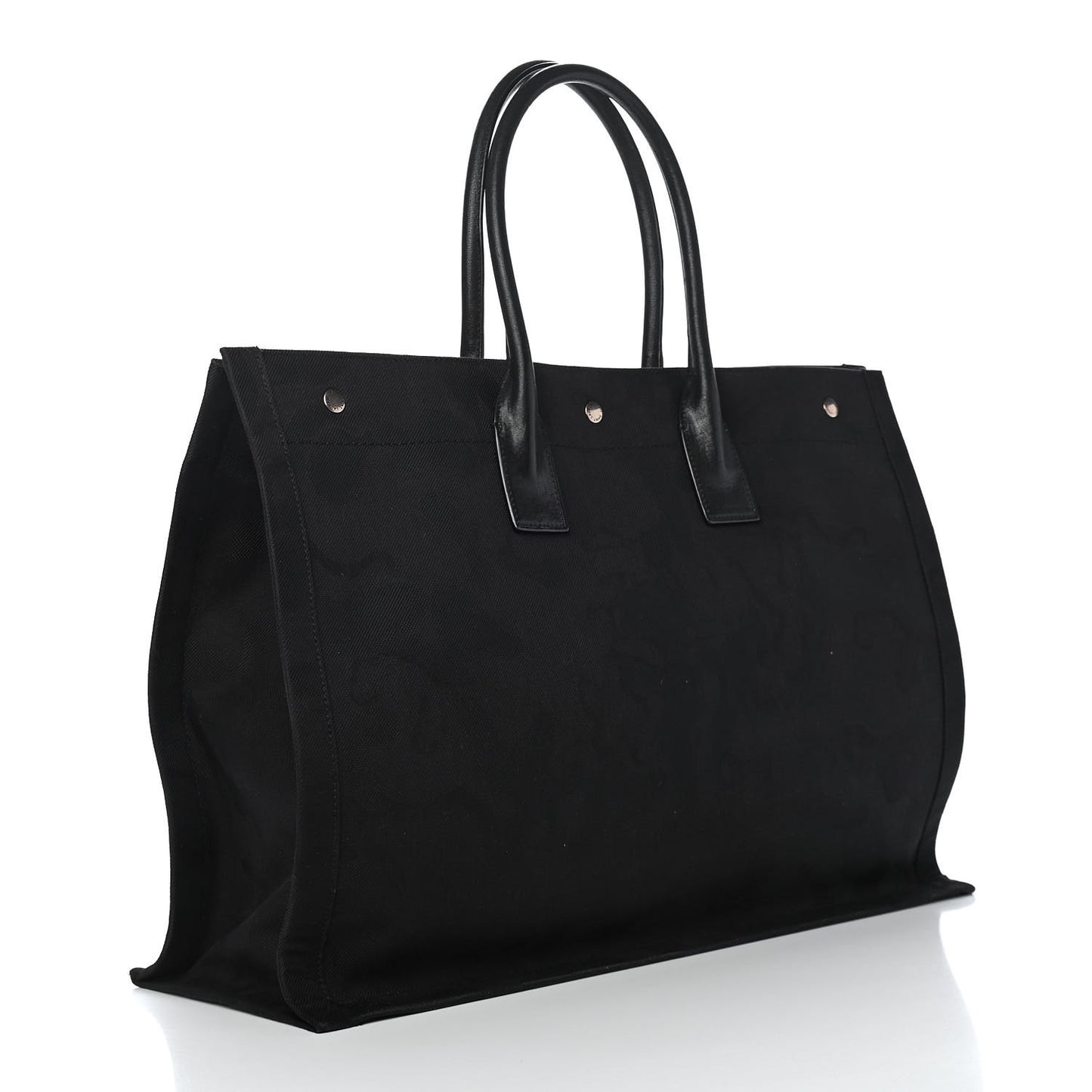 Linen Calfskin Rive Gauche Tote Black