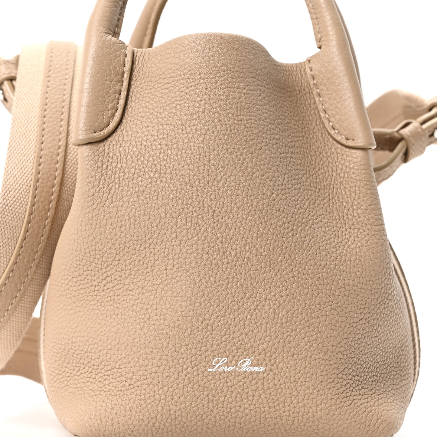 Grained Calfskin Micro Bale Bag Light Mastic