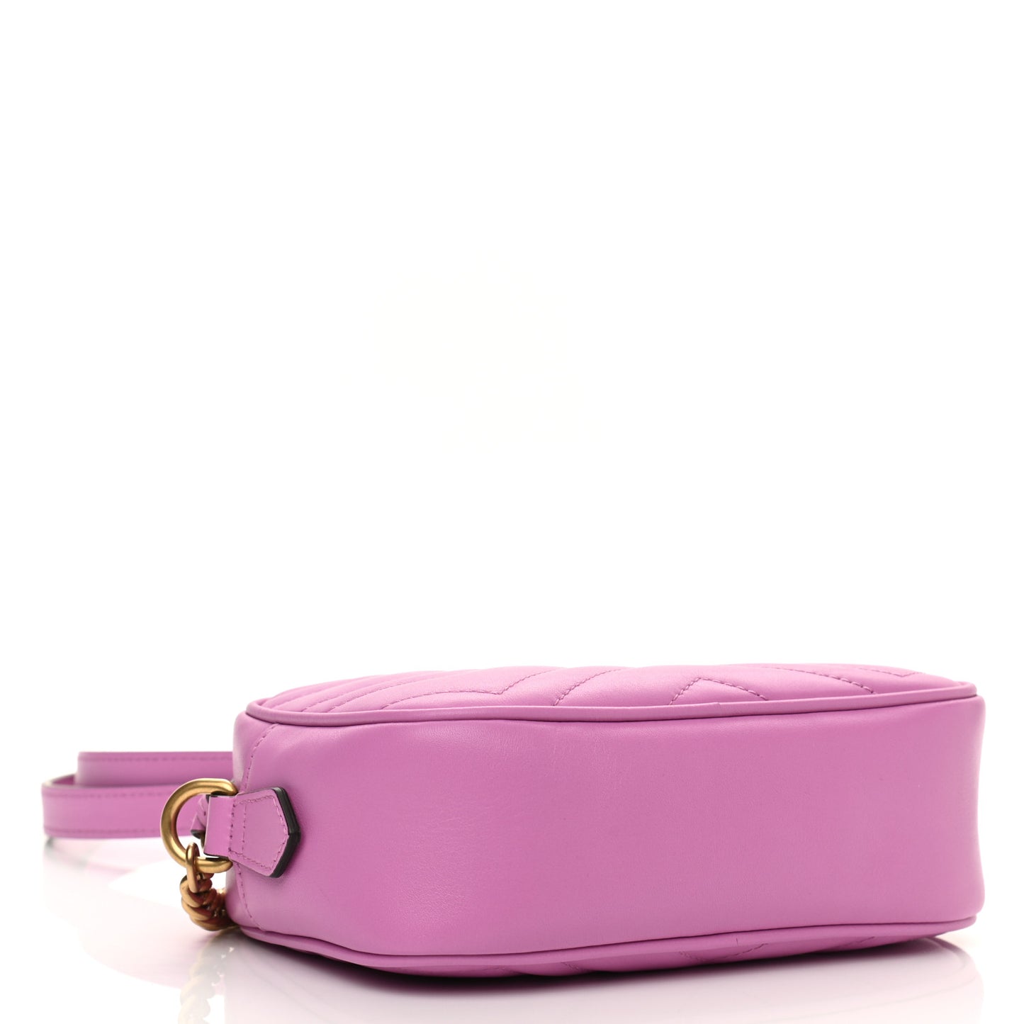 Calfskin Matelasse Mini GG Marmont Chain Shoulder Bag Candy Mousse