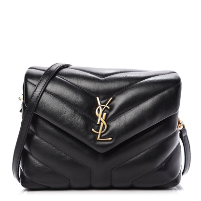 Saint Laurent Calfskin Y Quilted Monogram Toy Loulou Crossbody Bag Black 1 of 10