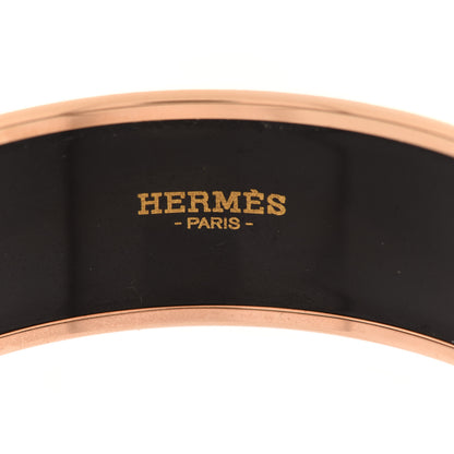 Hermes Enamel Printed Wide Les Cles Bracelet 70 Terre Orange 4 of 6