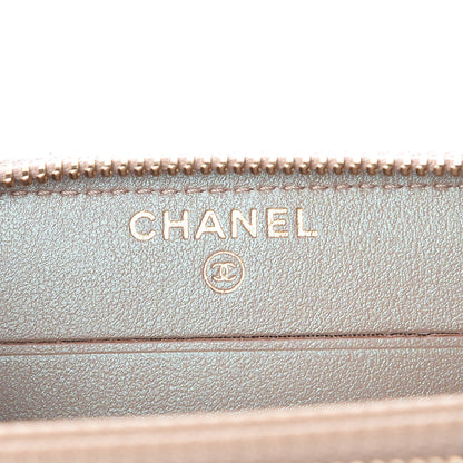 Chanel Iridescent Caviar Quilted Medium Zip Around Wallet Beige 6 of 11
