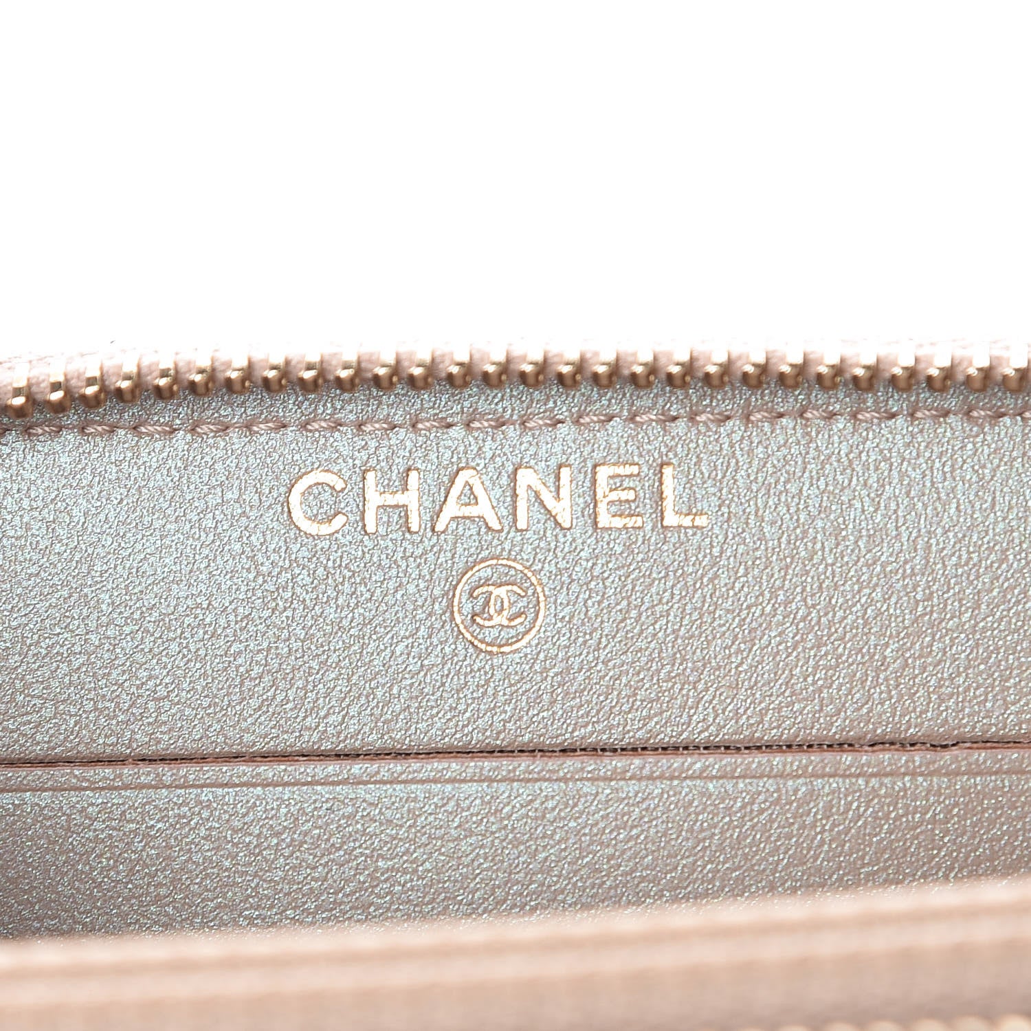 Chanel Iridescent Caviar Quilted Medium Zip Around Wallet Beige 6 of 11