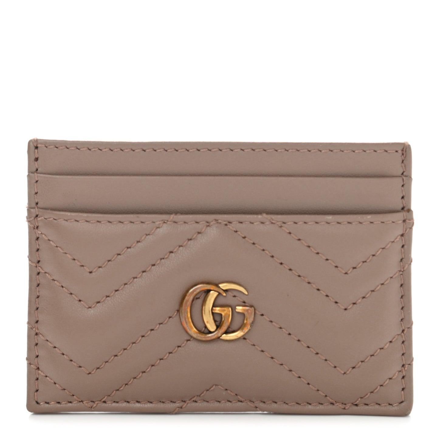Calfskin Matelasse GG Marmont Card Holder Porcelain Rose