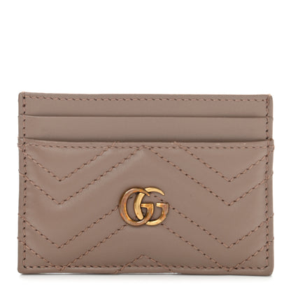 Gucci Calfskin Matelasse GG Marmont Card Holder Porcelain Rose 1 of 10