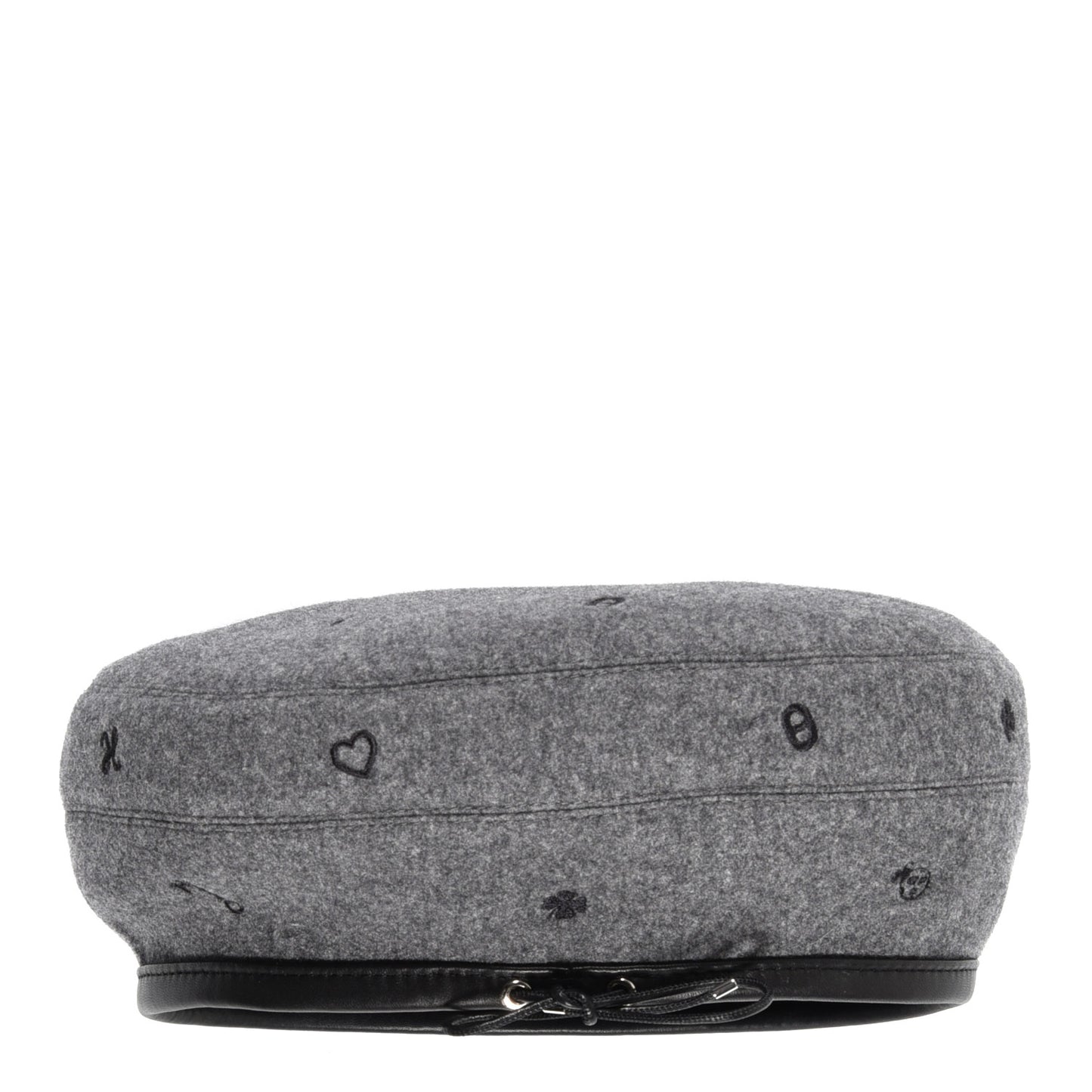 Cashmere Lambskin Saint-Honore Charms Beret 57 Charbon