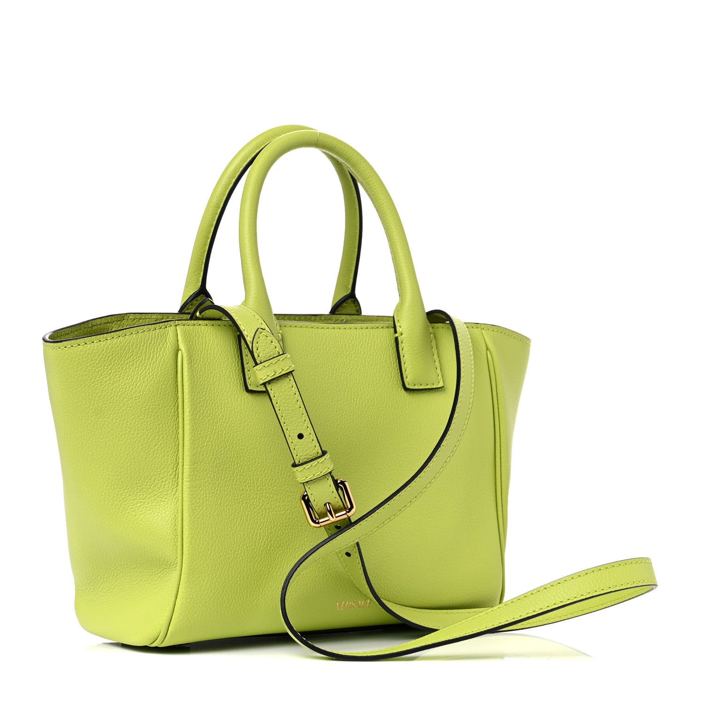 Grained Calfskin Small La Medusa Chain Tote Citron