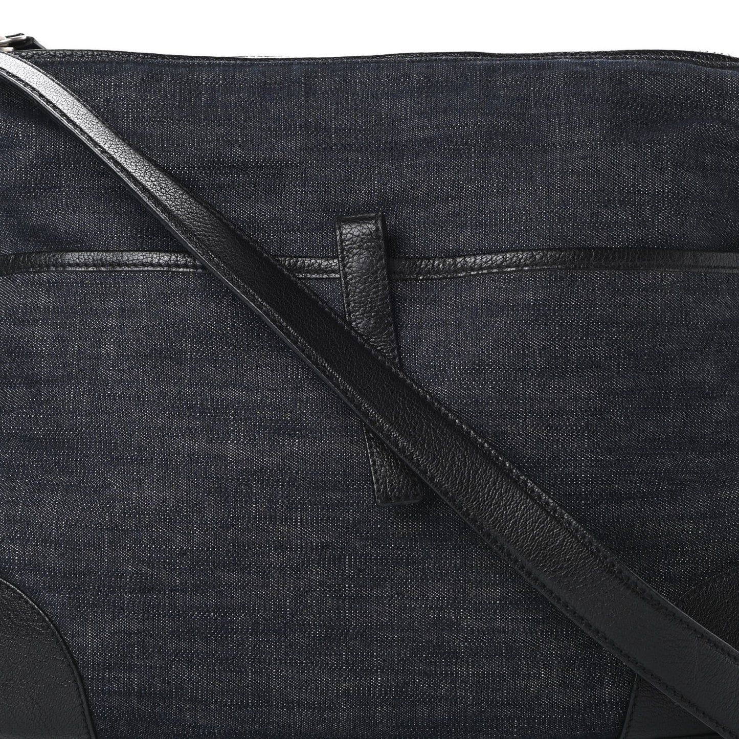 Denim Goatskin Messenger Bleu