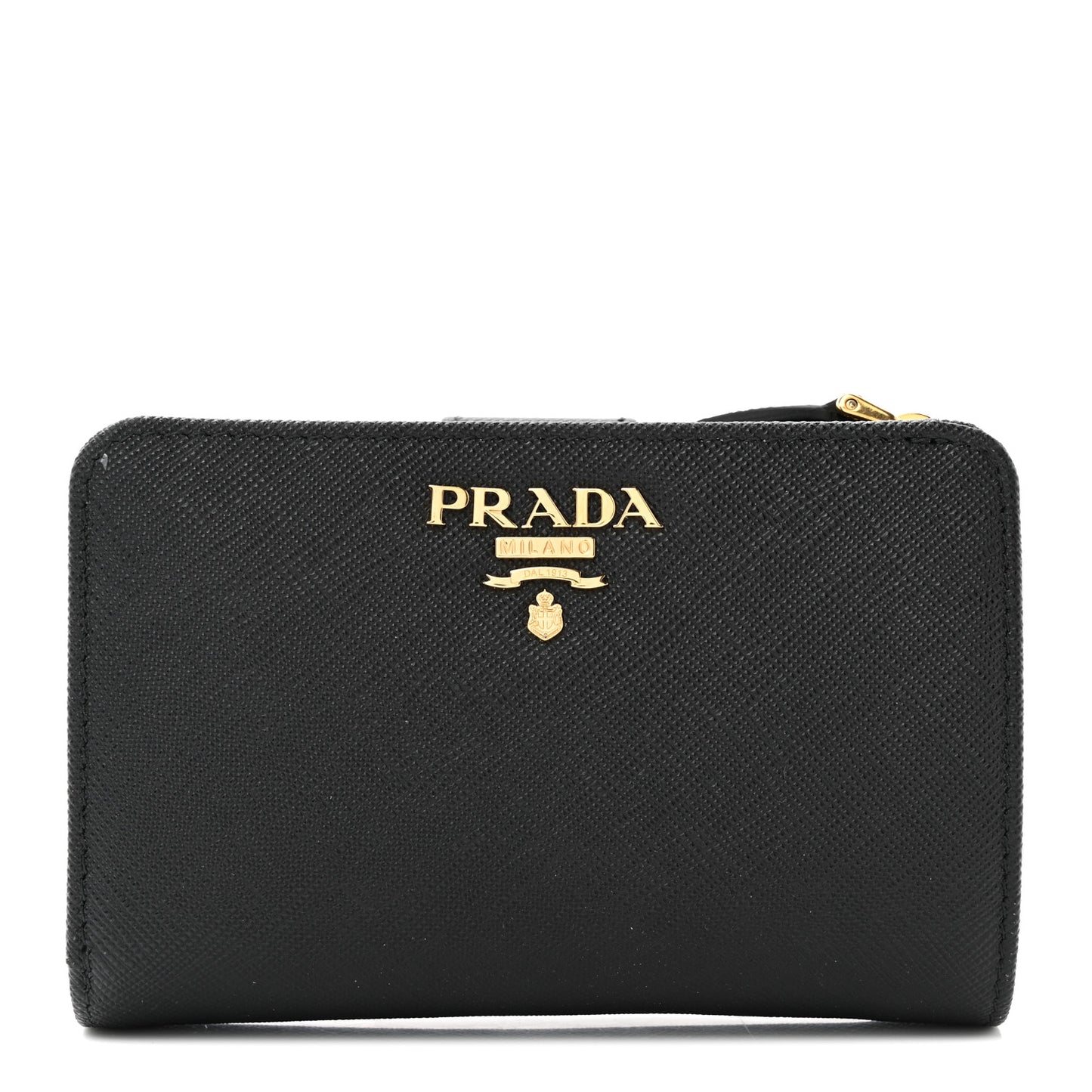 Saffiano Metal Compact Wallet Black