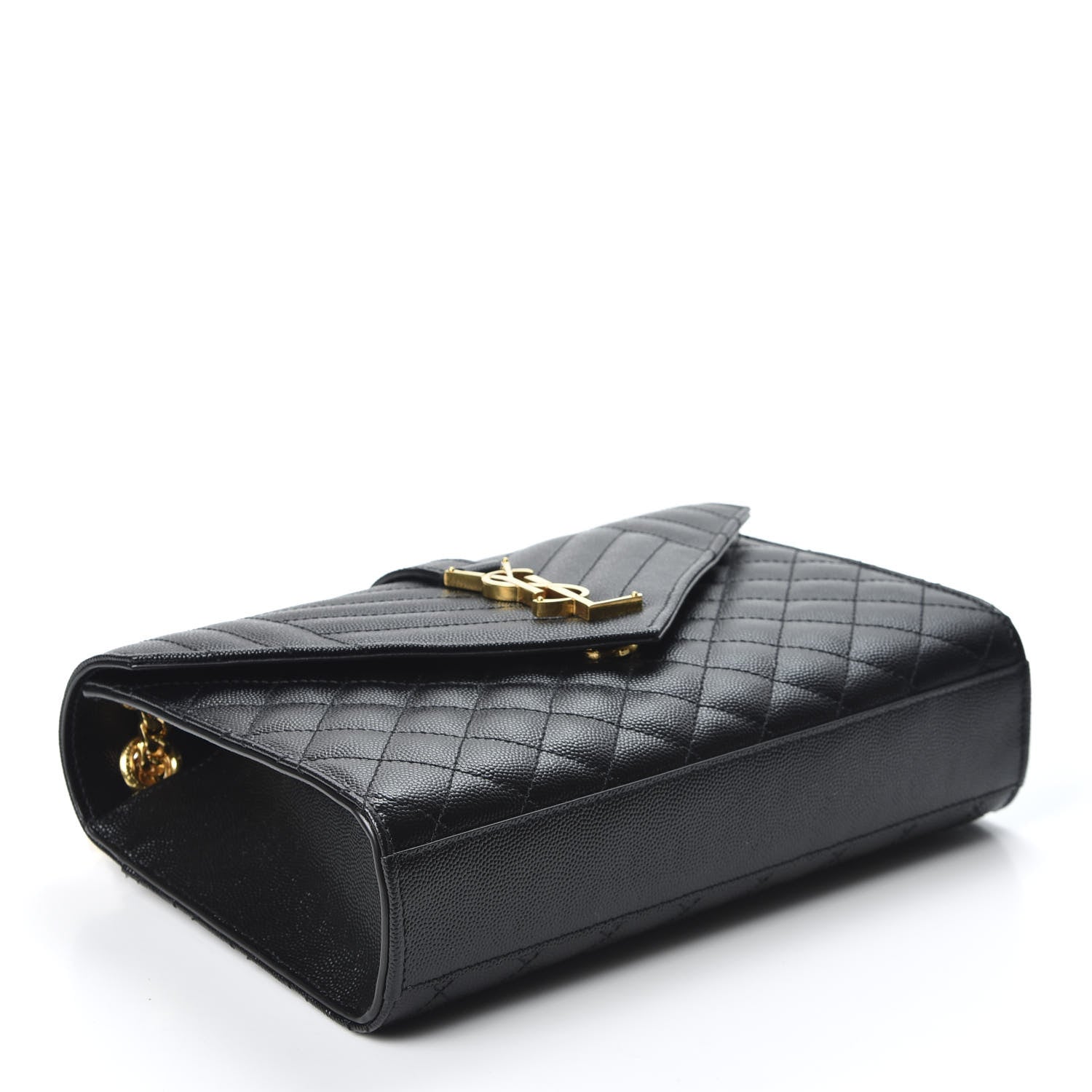 Saint Laurent Grain De Poudre Textured Mixed Matelasse Triquilt Medium Monogram Satchel Black 3 of 9