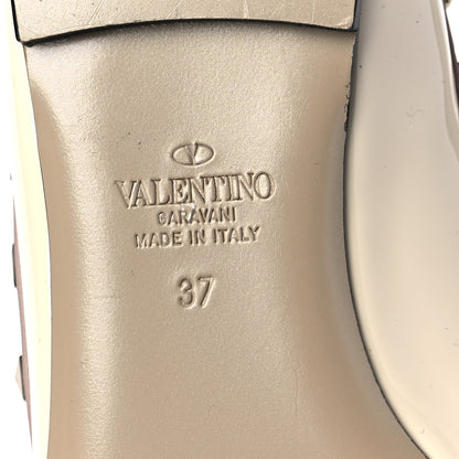 Valentino Garavani Patent Rockstud Ballerina Flats 37 Ivory Poudre 6 of 8
