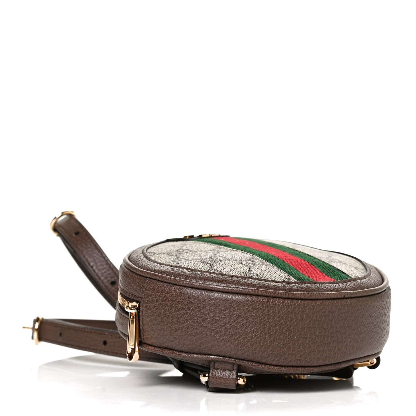 GG Supreme Monogram Web Mini Ophidia Round Backpack Brown