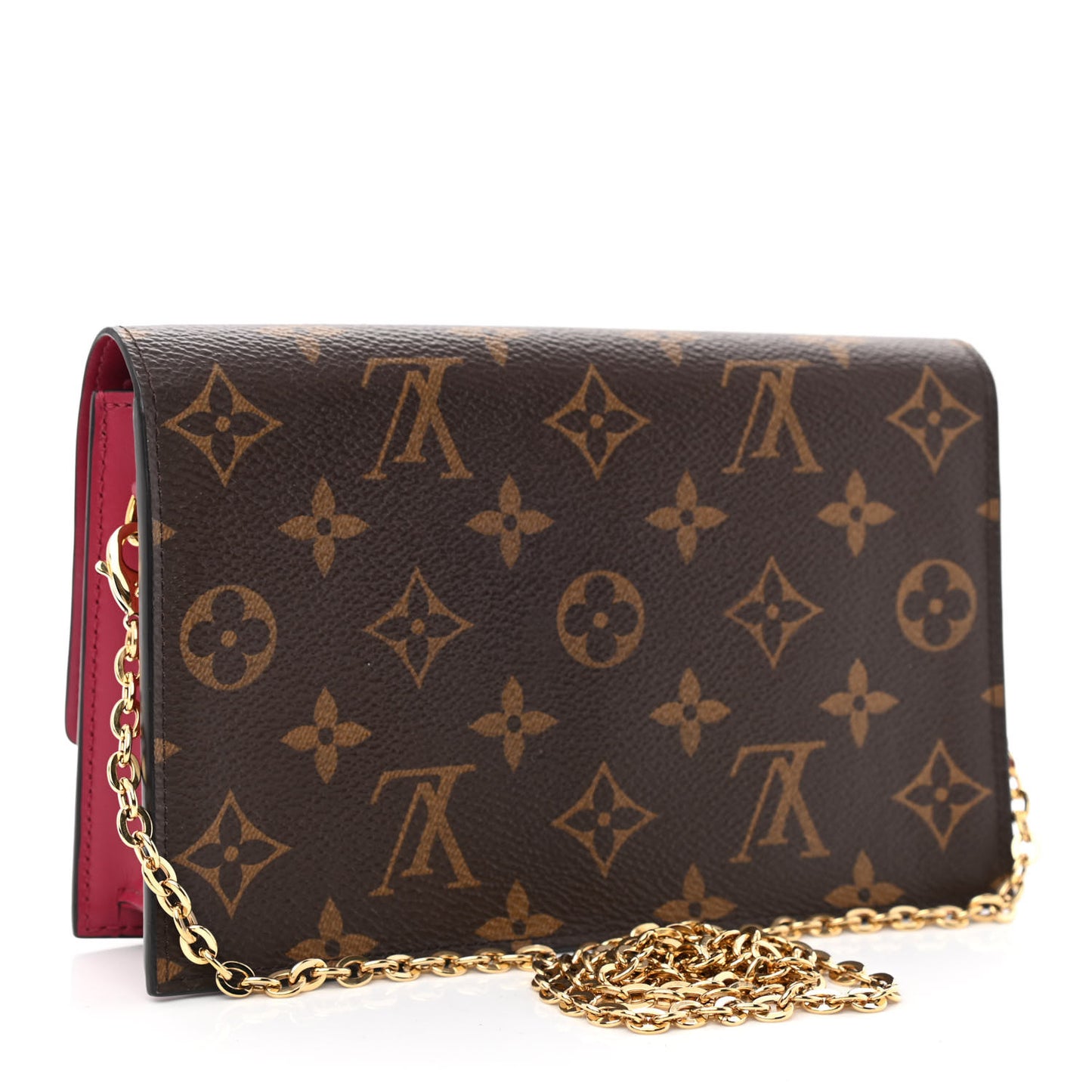 Monogram Flore Chain Wallet Fuchsia