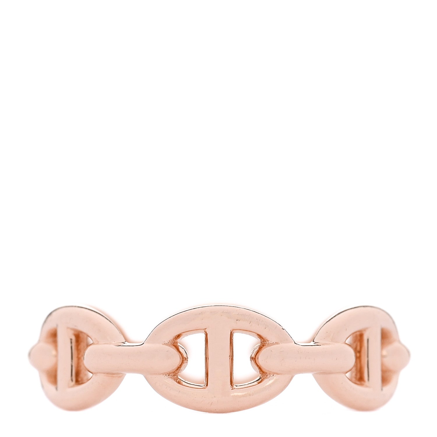 Hermes 18K Rose Gold PM Chaine D'Ancre Enchainee Ring 52 6 1 of 8