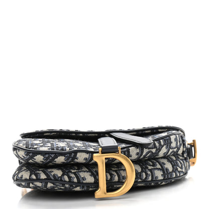 Christian Dior Oblique Mini Saddle Bag Blue 4 of 9