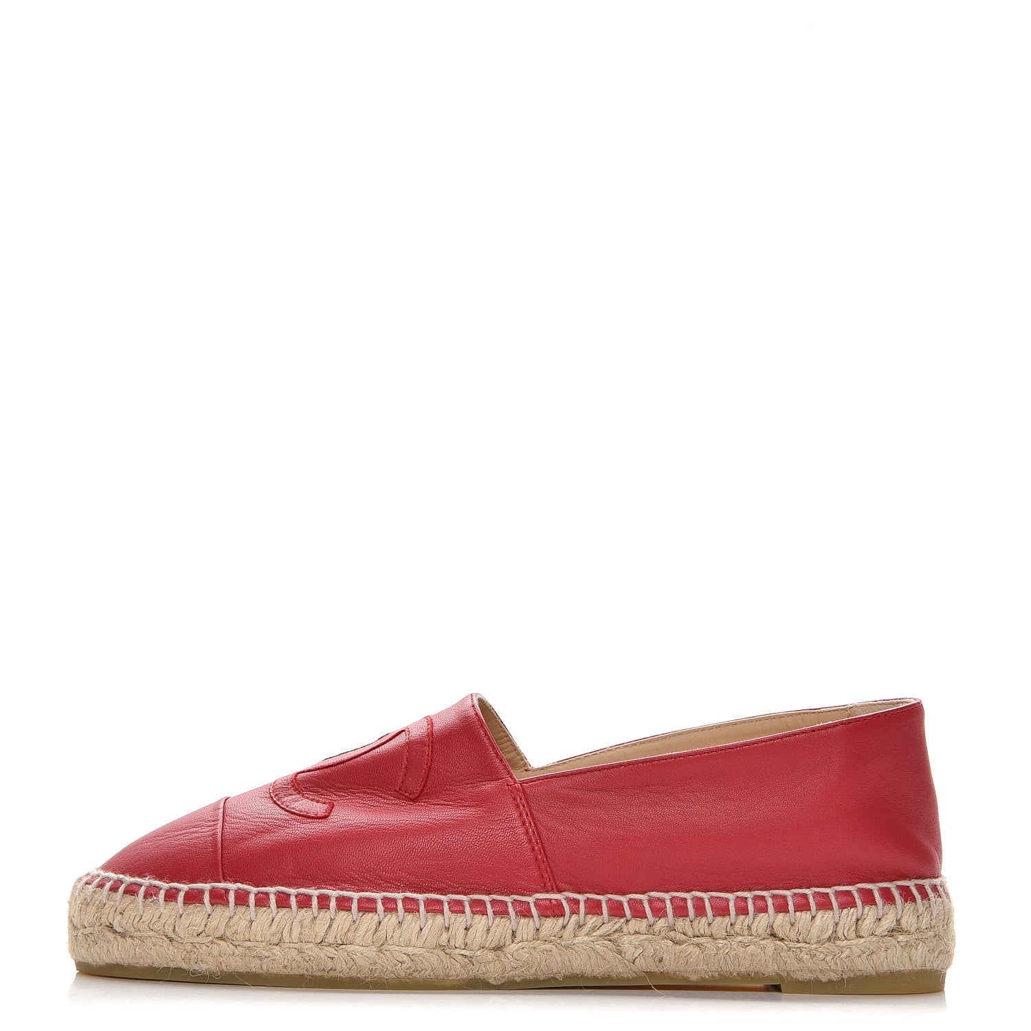 Chanel Lambskin CC Espadrilles 38 Red 1 of 11