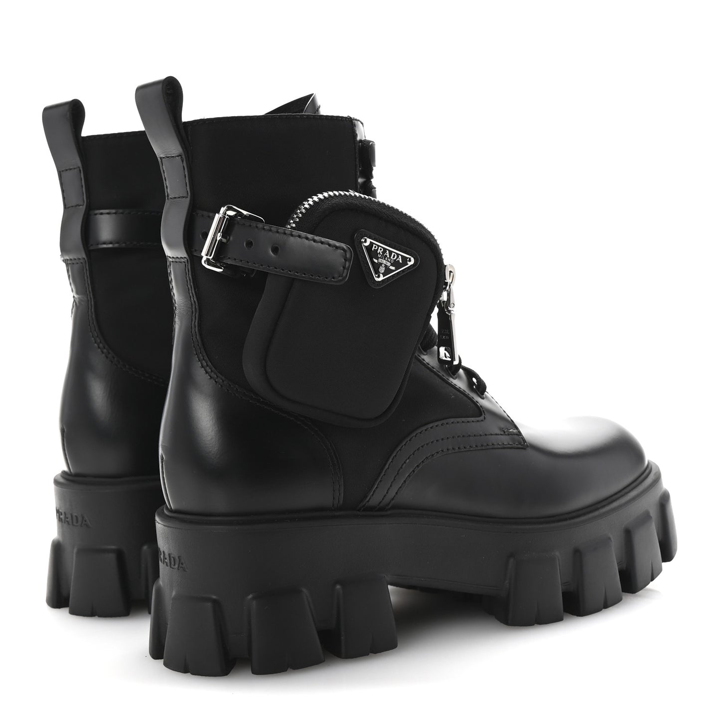 Spazzolato Rois Re-Nylon Metal Triangle Logo Monolith Pouch Pocket 55mm Boots 38.5 Black