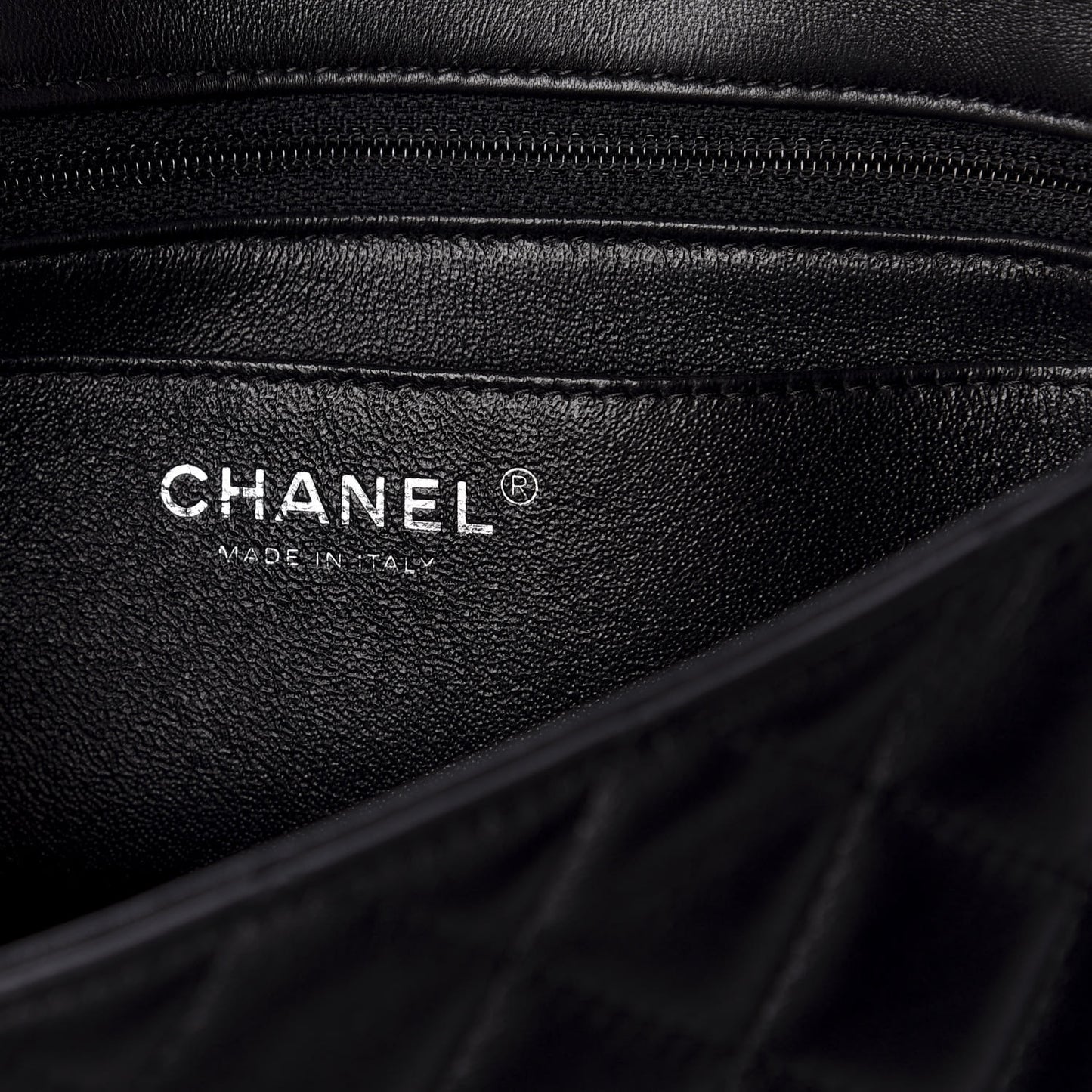 Lambskin Quilted Mini Rectangular Flap Black