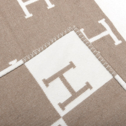 Hermes Wool Cashmere Avalon Baby Blanket Noisette Moyen White 2 of 4