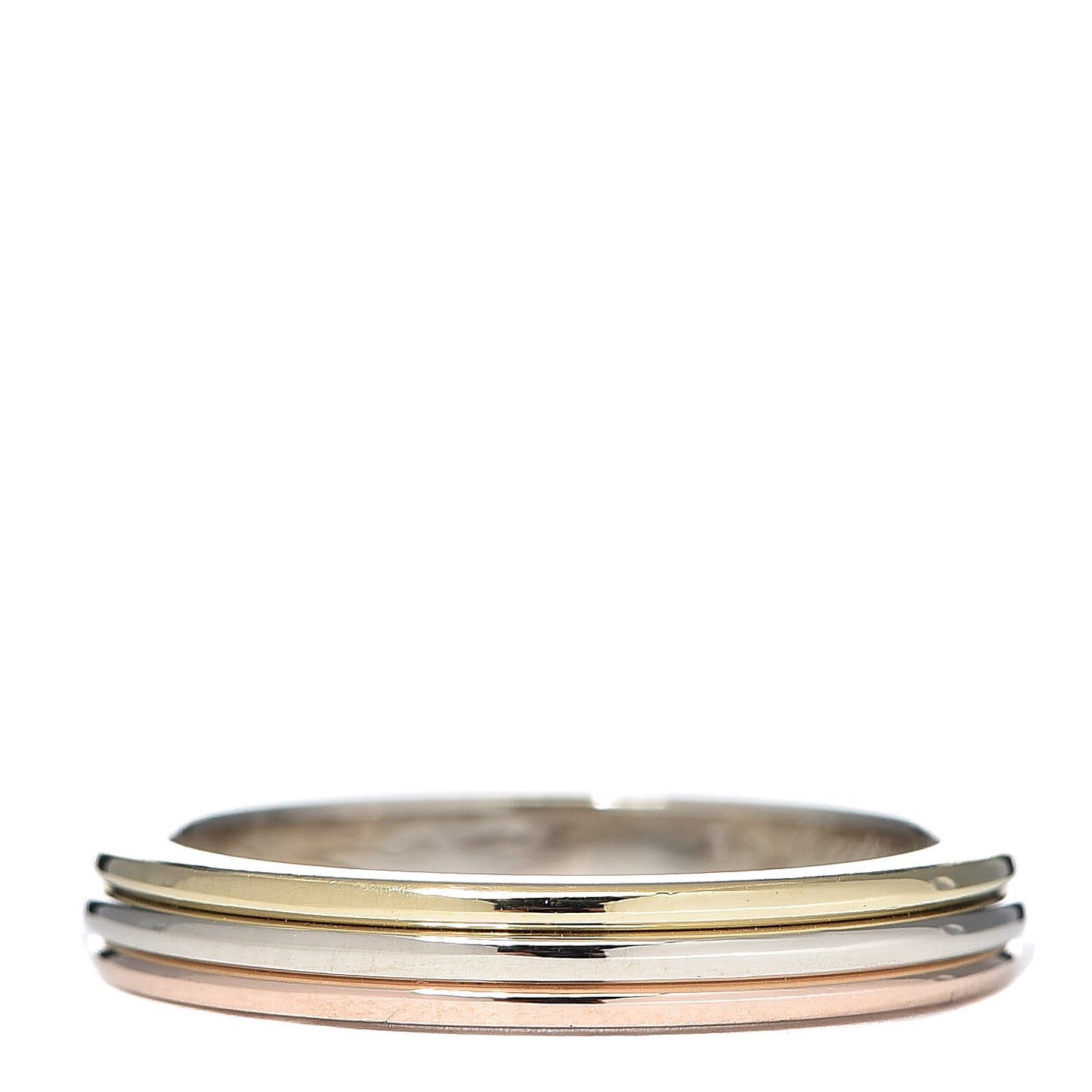 18K Pink Yellow White Gold 2.8mm Trinity Wedding Band Ring 48 4.5
