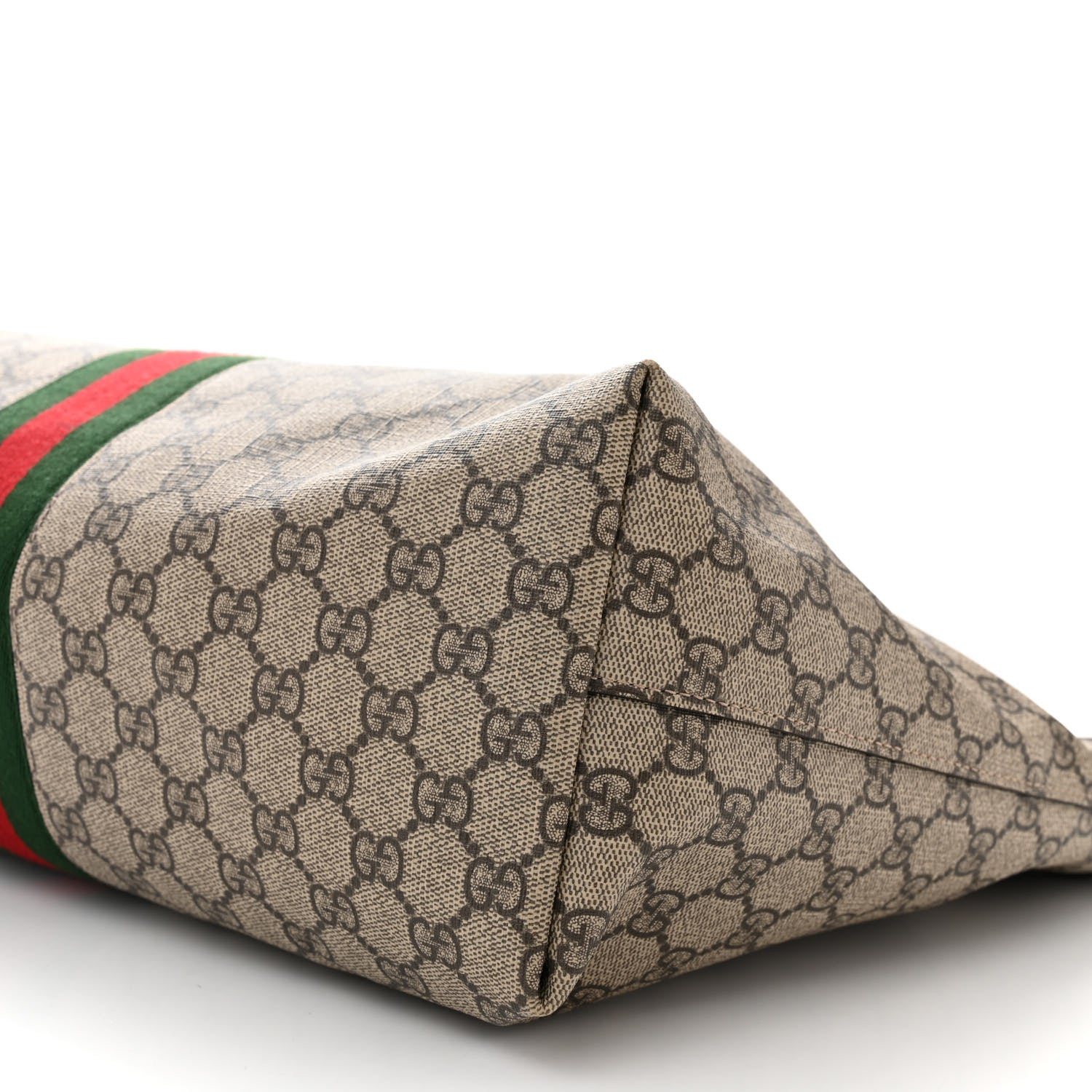 Gucci GG Supreme Monogram Textured Calfskin Web Medium Ophidia Shopping Tote Beige Ebony New Acero 10 of 11