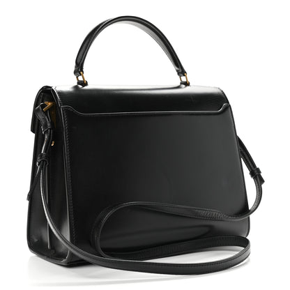 Saint Laurent Kid Scamosciato Smooth Calfskin Medium Classic Monogram Cassandra Top Handle Black Rouge Legion 3 of 11
