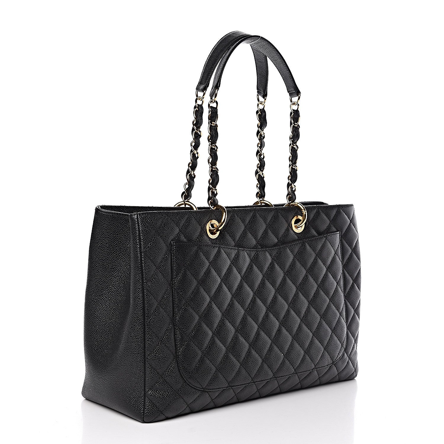 Chanel Caviar Quilted XL Grand Shopping Tote GST Black 3 of 10