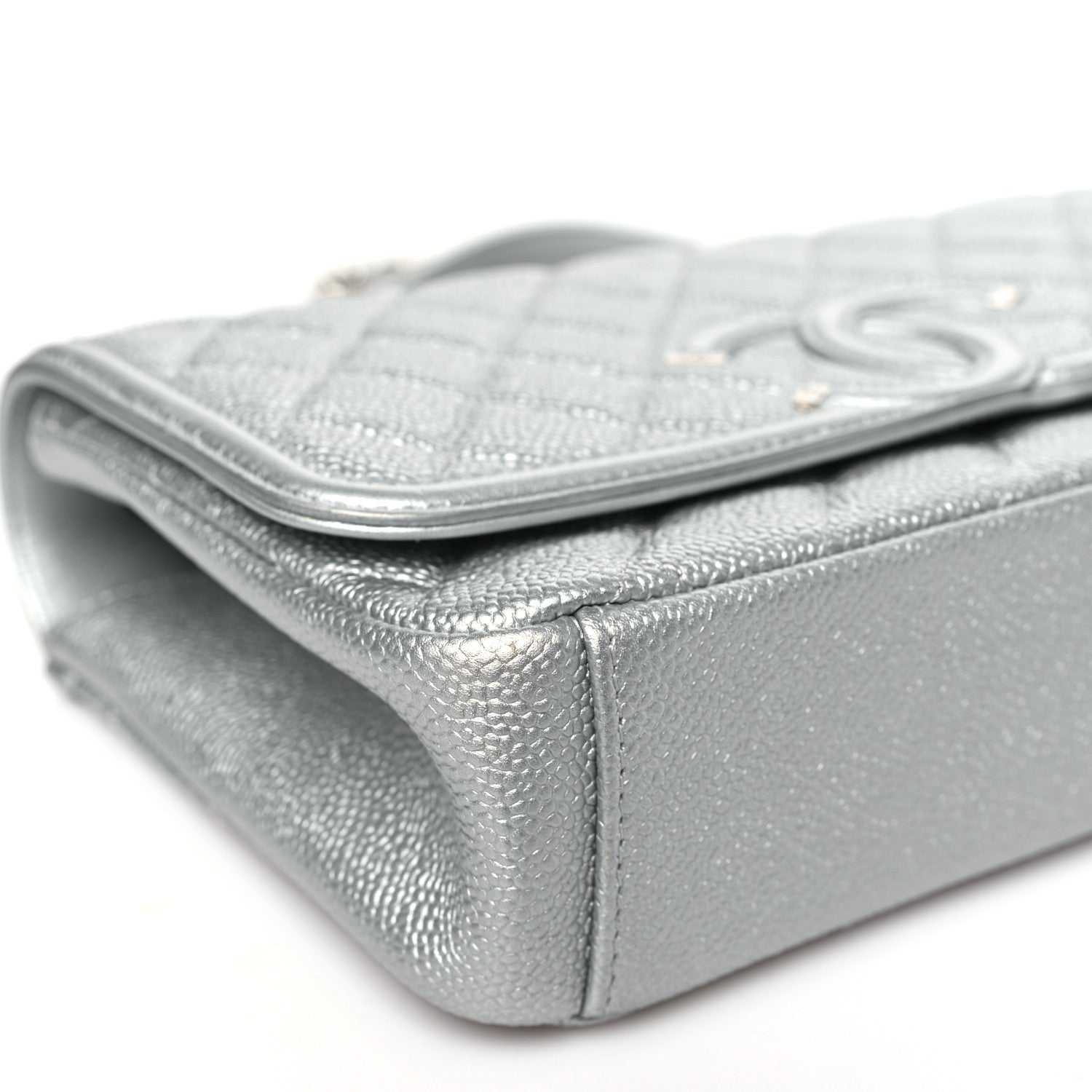 Chanel Metallic Caviar Quilted Medium CC Filigree Flap Silver 9 of 11