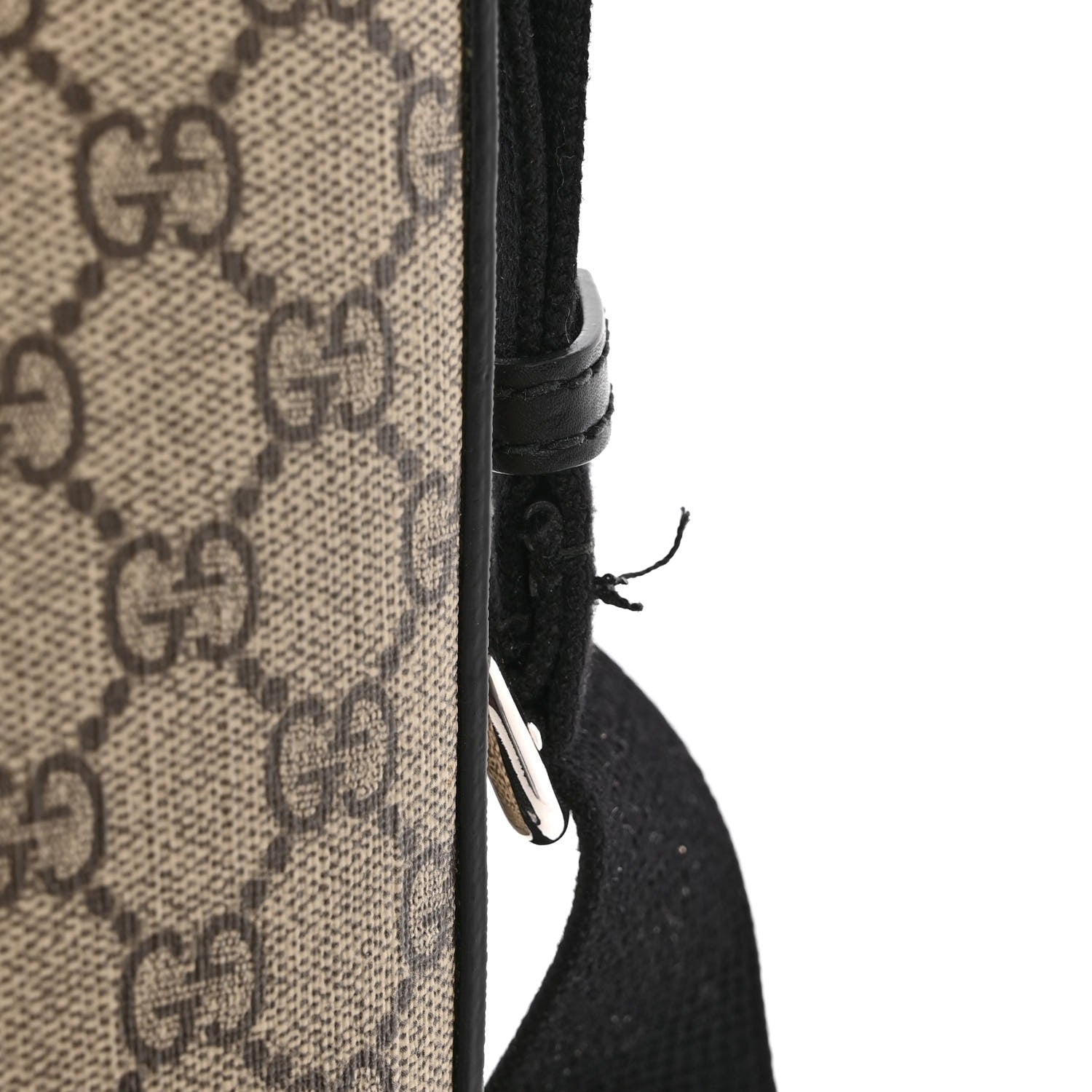 Gucci GG Supreme Monogram Single Buckle Flap Messenger Bag Beige Black 14 of 14