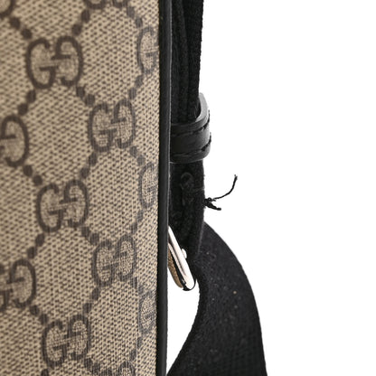 Gucci GG Supreme Monogram Single Buckle Flap Messenger Bag Beige Black 14 of 14
