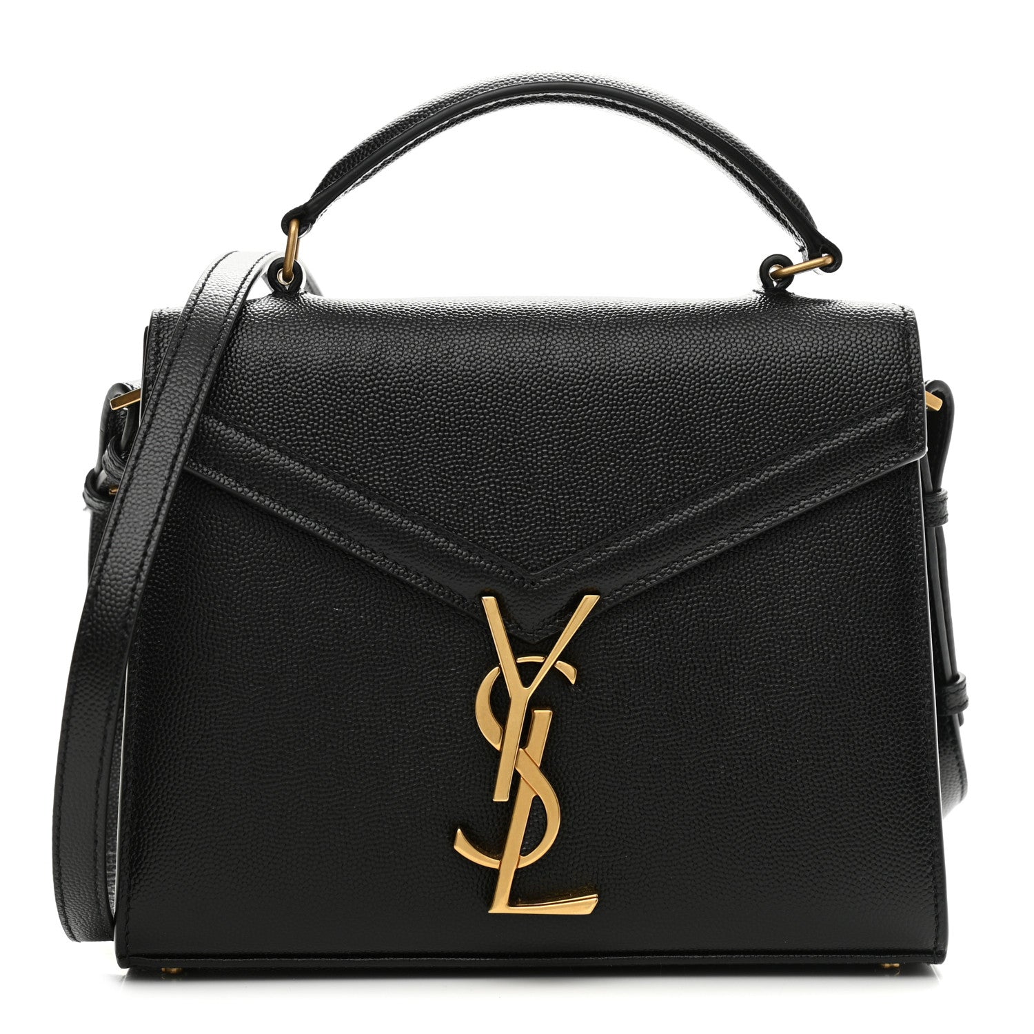 Saint Laurent Grain de Poudre Mini Classic Monogram Cassandra Top Handle Black 1 of 10