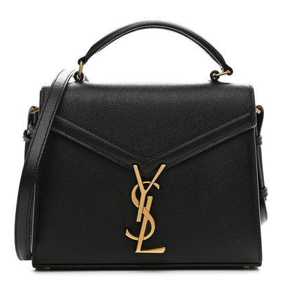 Saint Laurent Grain de Poudre Mini Classic Monogram Cassandra Top Handle Black 1 of 10