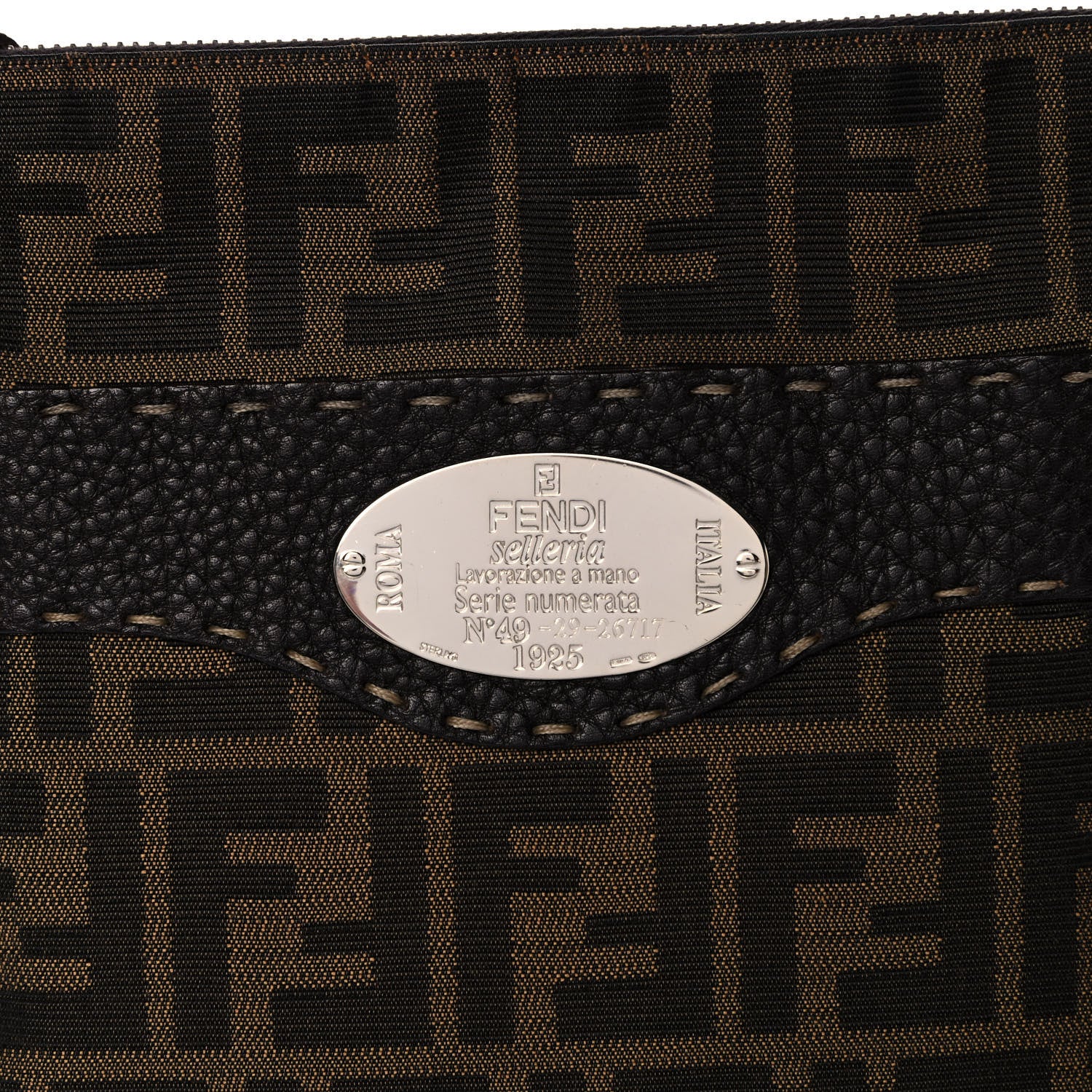 Fendi Zucca Cuoio Romano Selleria Messenger Tobacco Moro 8 of 10