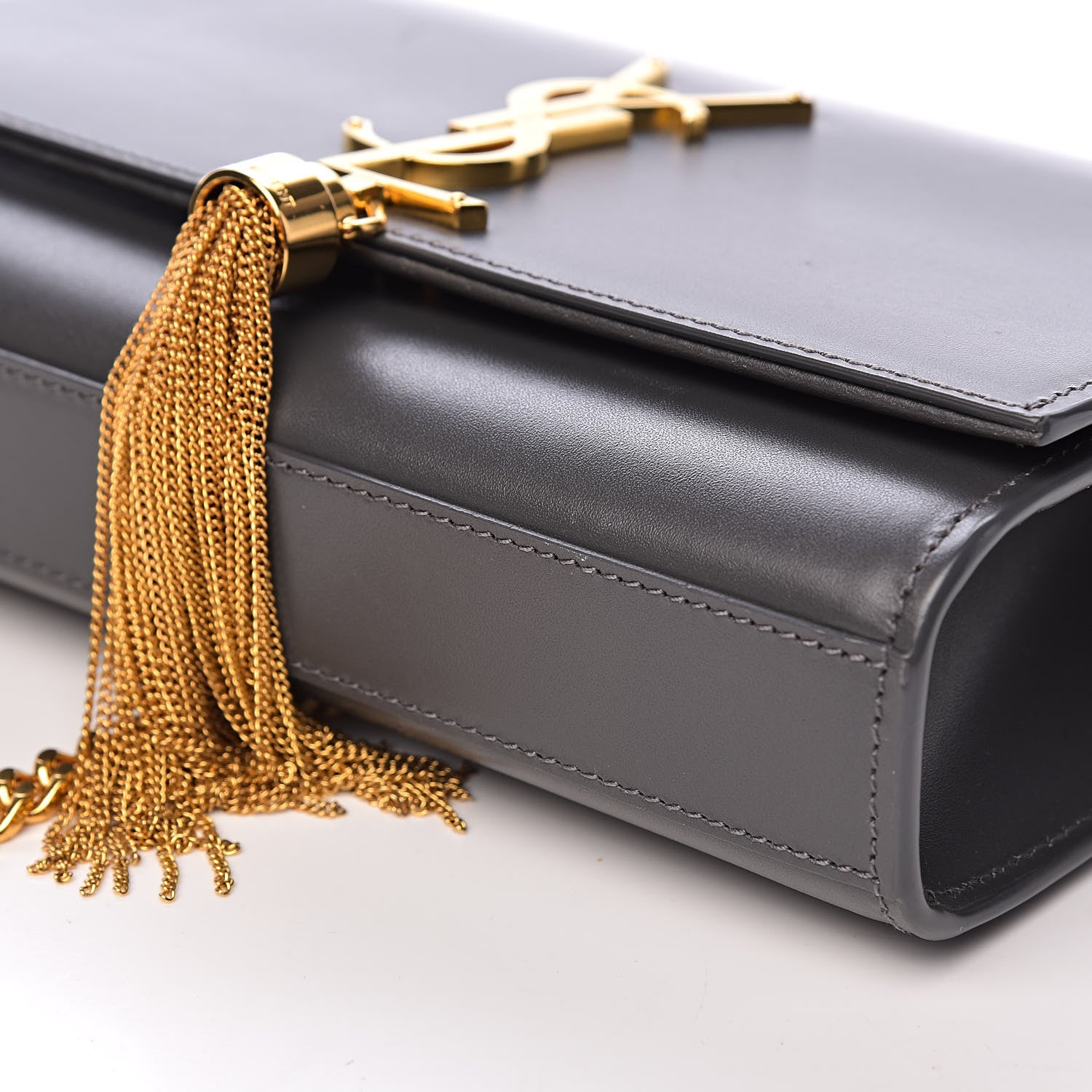 Saint Laurent Calfskin Small Classic Monogram Kate Tassel Satchel Storm 9 of 13