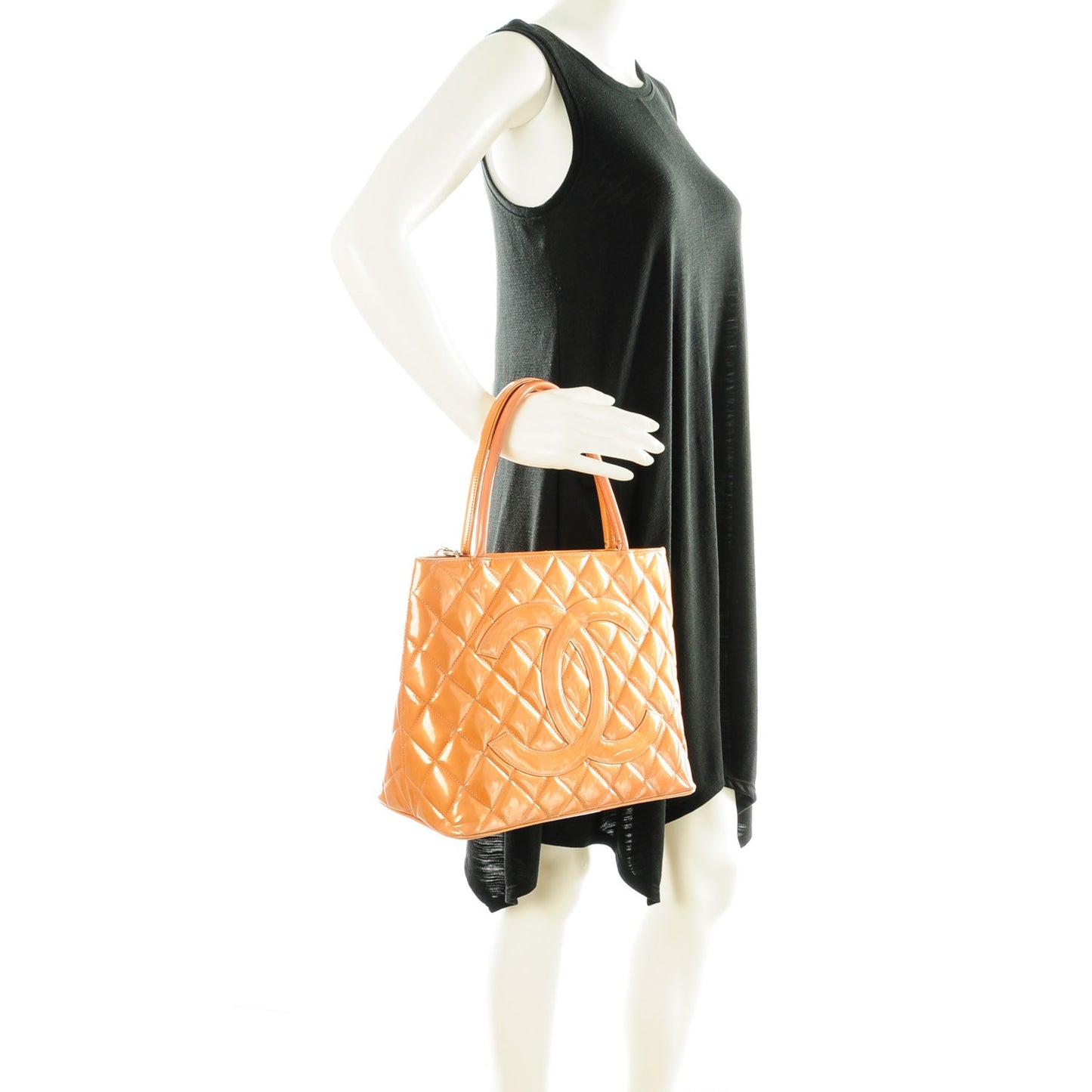 Patent Quilted Medallion Tote