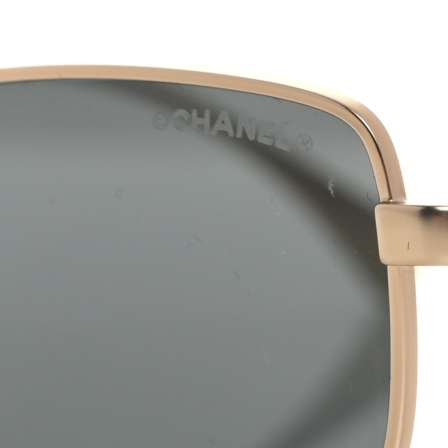 Chanel Metal Crystal Sparkling Wheat Rectangle Sunglasses 71584 Gold 7 of 8