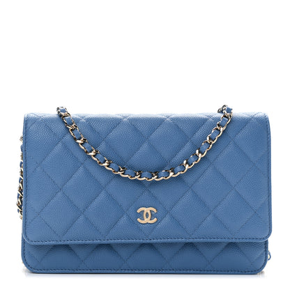 Chanel Caviar Quilted Wallet On Chain WOC Blue 1 of 11