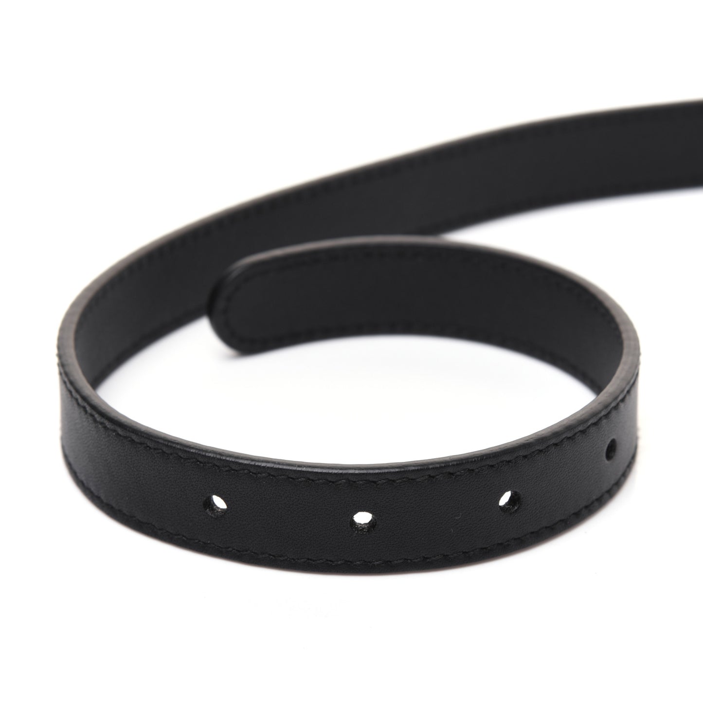 Calfskin Pearl Double G 20mm Belt 100 40 Black Cream
