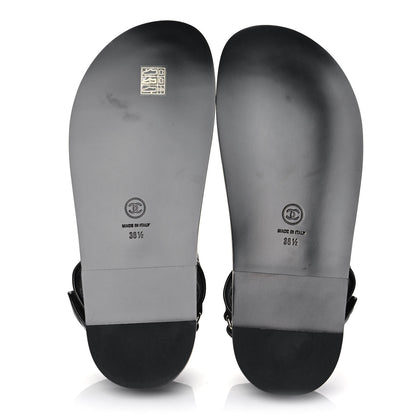 Chanel Lambskin Velcro Dad Sandals 38.5 Black 5 of 10