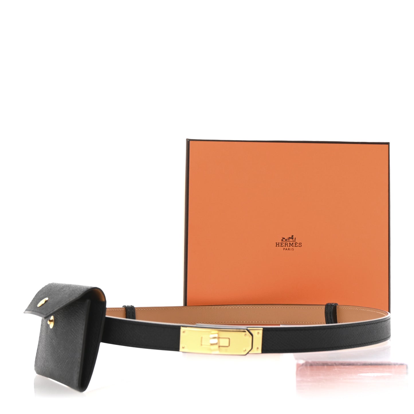 Epsom Kelly Pocket Belt Black