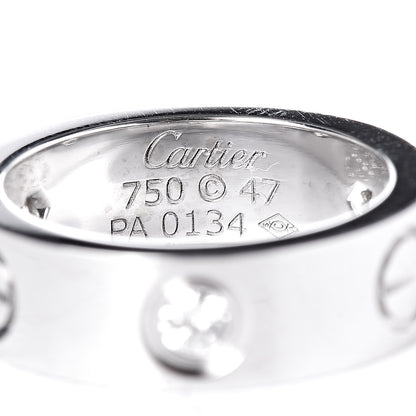 Cartier 18K White Gold 3 Diamond 5.5mm LOVE Ring 47 4 4 of 5
