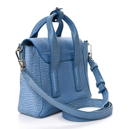 3.1 Phillip Lim Textured Calfskin Mini Pashli Satchel Blue Ivory 2 of 21