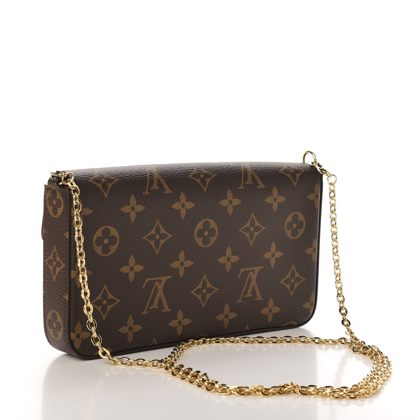 Monogram Pochette Felicie Chain Wallet Fuchsia