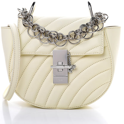 Chloe Calfskin Quilted Mini Drew Bijou Shoulder Bag Natural White 7 of 10