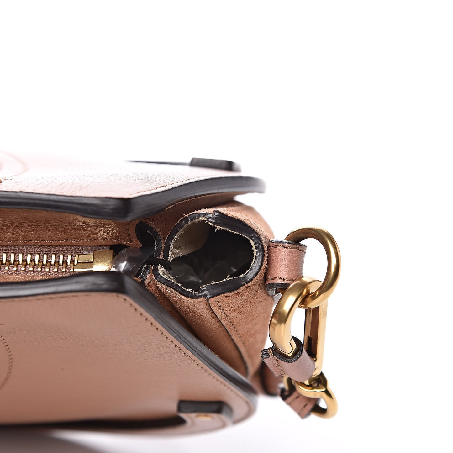 Calfskin Suede Medium Pixie Shoulder Bag Nougat