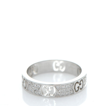 Gucci 18K White Gold Diamond Icon Stardust Ring 5.75 3 of 5