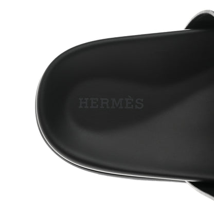 Hermes Calfskin Womens Chypre Sandals 38 Black 7 of 9