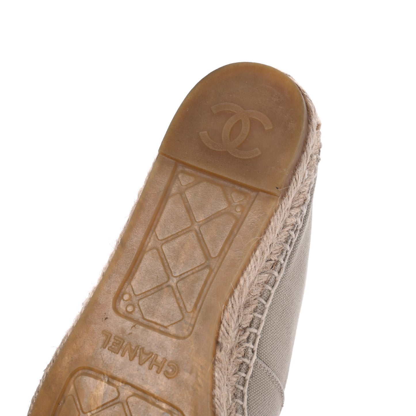 Canvas Grosgrain CC Espadrilles 39 Beige Black