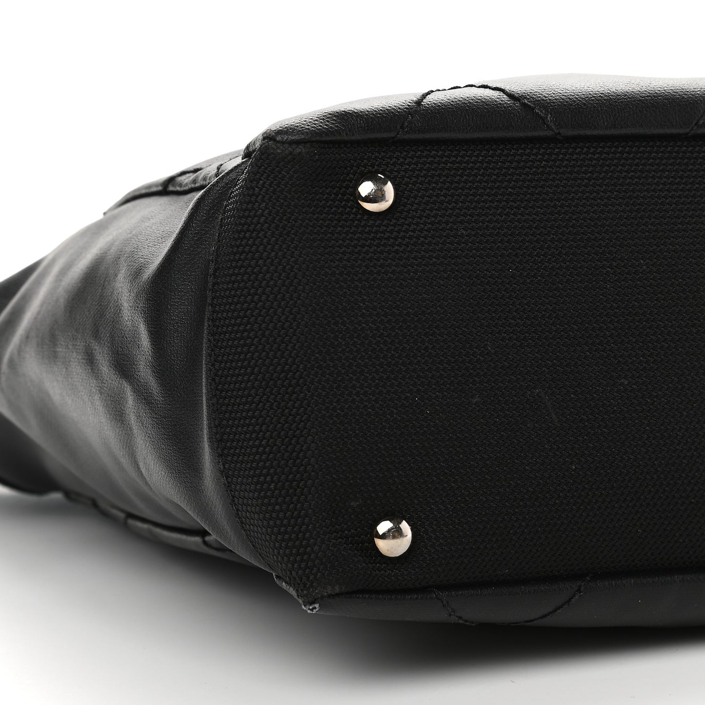 Coated Canvas Quilted Small Paris Biarritz Tote Black